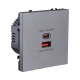 Розетка USB A+C 65W, серый Kollinger Eclipse EC-024GY
