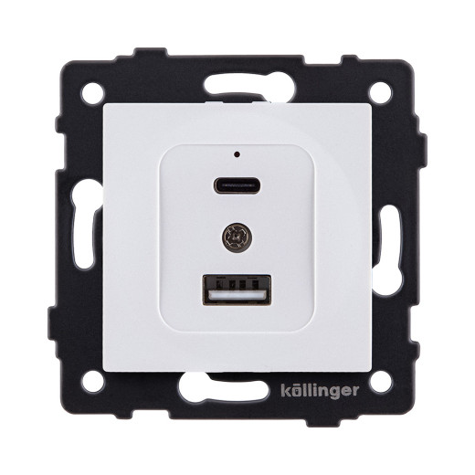 Розетка USB A+C 20W, белый Kollinger REA-037WH для Aspekt, Eleganz, Reflex