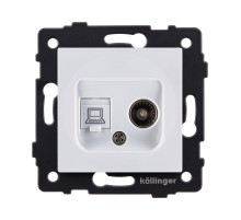 Розетка двойная TV (мама) + RJ45 Cat.6, белый Kollinger REA-021WH для Aspekt, Eleganz, Reflex