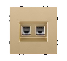Розетка двойная Ethernet RJ45 Cat.6, золотой Kollinger Eclipse EC-018GD
