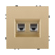 Розетка двойная Ethernet RJ45 Cat.6, золотой Kollinger Eclipse EC-018GD
