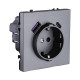 Розетка штепсельная SCHUKO 16A/250 В с USB A+C 20W, серый Kollinger Eclipse EC-016GY