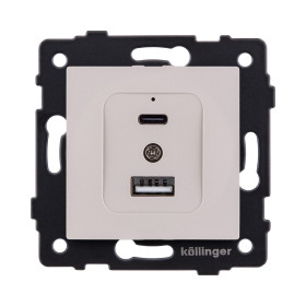 Розетка USB A+C 20W, кашемир матовый Kollinger REA-037CM для Aspekt, Eleganz, Reflex