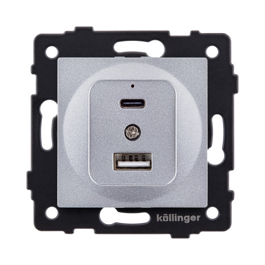 Розетка USB A+C 20W, серый Kollinger REA-037GY для Aspekt, Eleganz, Reflex