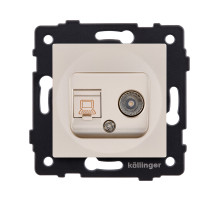 Розетка двойная TV (мама) + RJ45 Cat.6, золотой Kollinger REA-021GD для Aspekt, Eleganz, Reflex