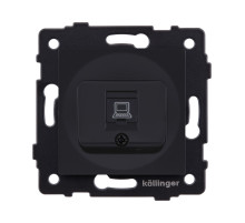 Розетка Ethernet RJ45 Cat.6, черный матовый Kollinger REA-018BM для Aspekt, Eleganz, Reflex