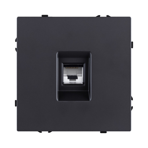 Розетка Ethernet RJ45 Cat.6, черный матовый Kollinger Eclipse EC-017BK