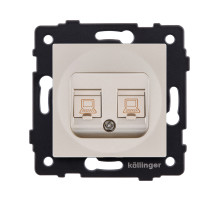 Розетка двойная Ethernet RJ45 Cat.5, золотой Kollinger REA-015GD для Aspekt, Eleganz, Reflex