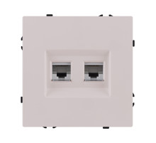 Розетка двойная Ethernet RJ45 Cat.6, кашемир матовый Kollinger Eclipse EC-018CM