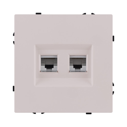 Розетка двойная Ethernet RJ45 Cat.6, кашемир матовый Kollinger Eclipse EC-018CM