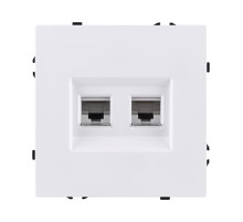 Розетка двойная Ethernet RJ45 Cat.6, белый матовый Kollinger Eclipse EC-018WH