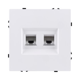 Розетка двойная Ethernet RJ45 Cat.6, белый матовый Kollinger Eclipse EC-018WH
