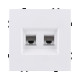 Розетка двойная Ethernet RJ45 Cat.6, белый матовый Kollinger Eclipse EC-018WH