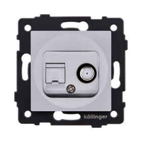 Розетка двойная спутниковая SAT + RJ45 Cat.6, серый Kollinger REA-022GY для Aspekt, Eleganz, Reflex