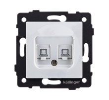 Розетка двойная Ethernet RJ45 Cat.6, белый Kollinger REA-019WH для Aspekt, Eleganz, Reflex