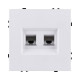 Розетка двойная Ethernet RJ45 Cat.6, белый глянцевый Kollinger Eclipse EC-018WG