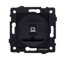 Розетка Ethernet RJ45 Cat.6, черный Kollinger REA-018BK для Aspekt, Eleganz, Reflex