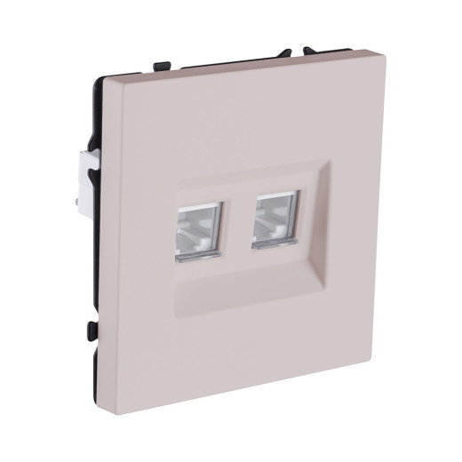 Розетка двойная Ethernet RJ45 Cat.6, кашемир матовый Kollinger Eclipse EC-018CM