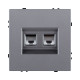 Розетка двойная Ethernet RJ45 Cat.6, серый Kollinger Eclipse EC-018GY