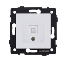 Розетка Ethernet RJ45 Cat.6, белый матовый Kollinger REA-018WM для Aspekt, Eleganz, Reflex
