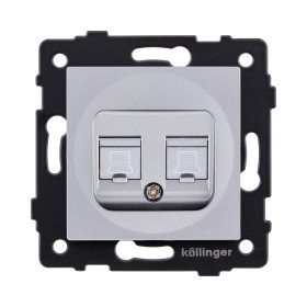 Розетка двойная Ethernet RJ45 Cat.5, серый Kollinger REA-015GY для Aspekt, Eleganz, Reflex