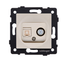 Розетка двойная спутниковая SAT + RJ45 Cat.6, золотой Kollinger REA-022GD для Aspekt, Eleganz, Reflex