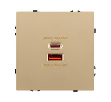 Розетка USB A+C 65W, золотой Kollinger Eclipse EC-024GD