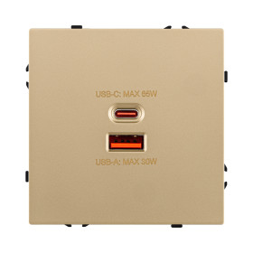Розетка USB A+C 65W, золотой Kollinger Eclipse EC-024GD