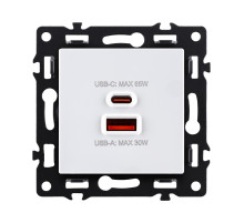 Розетка USB A+C 65W, белый Kollinger Asthetik AS-024WH