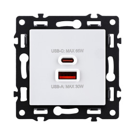 Розетка USB A+C 65W, белый Kollinger Asthetik AS-024WH