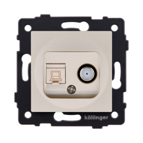 Розетка двойная спутниковая SAT + RJ45 Cat.6, золотой Kollinger REA-014GD для Aspekt, Eleganz, Reflex