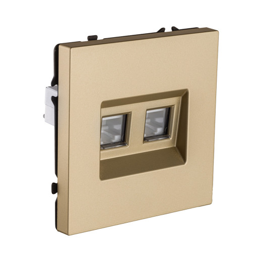 Розетка двойная Ethernet RJ45 Cat.6, золотой Kollinger Eclipse EC-018GD