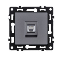 Розетка Ethernet RJ45 Cat.6, серый Kollinger Asthetik AS-017GY