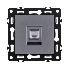 Розетка Ethernet RJ45 Cat.6, серый Kollinger Asthetik AS-017GY
