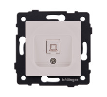 Розетка Ethernet RJ45 Cat.6, кашемир матовый Kollinger REA-018CM для Aspekt, Eleganz, Reflex