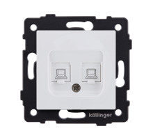 Розетка двойная Ethernet RJ45 Cat.6, белый матовый Kollinger REA-019WM для Aspekt, Eleganz, Reflex
