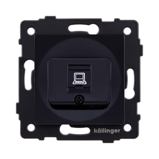 Розетка Ethernet RJ45 Cat.5, черный Kollinger REA-016BK для Aspekt, Eleganz, Reflex