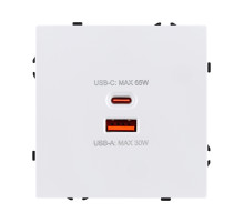 Розетка USB A+C 65W, белый матовый Kollinger Eclipse EC-024WH