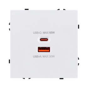 Розетка USB A+C 65W, белый матовый Kollinger Eclipse EC-024WH