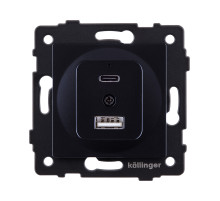 Розетка USB A+C 20W, черный Kollinger REA-037BK для Aspekt, Eleganz, Reflex