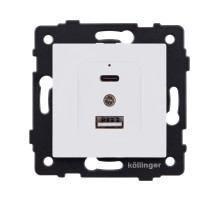 Розетка USB A+C 20W, белый матовый Kollinger REA-037WM для Aspekt, Eleganz, Reflex