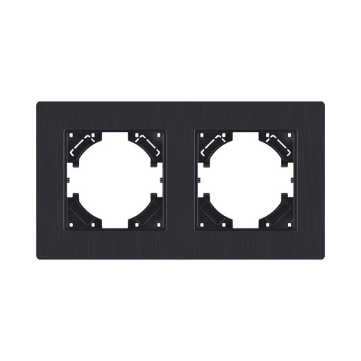 Рамка 2-постовая, черный матовый Kollinger Eleganz Plex EP2BM