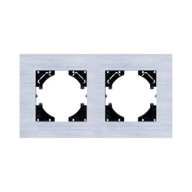 Рамка 2-постовая, серебро Kollinger Reflex AL RA2SR