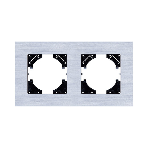 Рамка 2-постовая, серебро Kollinger Reflex AL RA2SR