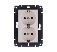 Розетка штепсельная SCHUKO двойная 16A/250 В, кашемир матовый Kollinger REA-032CM для Aspekt, Eleganz, Reflex