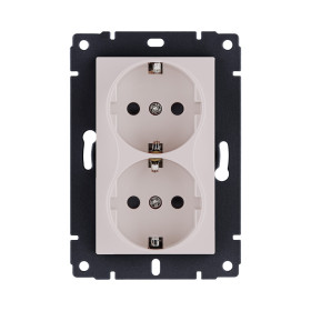 Розетка штепсельная SCHUKO двойная 16A/250 В, кашемир матовый Kollinger REA-032CM для Aspekt, Eleganz, Reflex