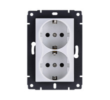 Розетка штепсельная SCHUKO двойная 16A/250 В, белый Kollinger REA-032WH для Aspekt, Eleganz, Reflex