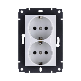 Розетка штепсельная SCHUKO двойная 16A/250 В, белый Kollinger REA-032WH для Aspekt, Eleganz, Reflex