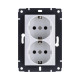 Розетка штепсельная SCHUKO двойная 16A/250 В, белый Kollinger REA-032WH для Aspekt, Eleganz, Reflex