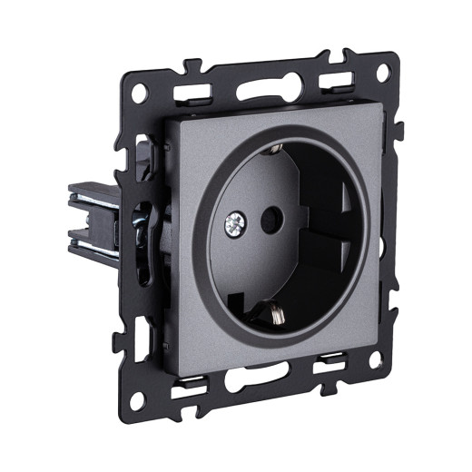 Розетка штепсельная SCHUKO 16A/250 В, серый Kollinger Asthetik AS-014GY